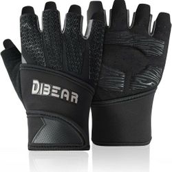 DIBEAR Workout Gloves for Women Men,Fingerless Weight Lifting Gloves Knuckle Padded Palm Protection for Climbing Kayaking Gym Gloves Exercise Hanging 
