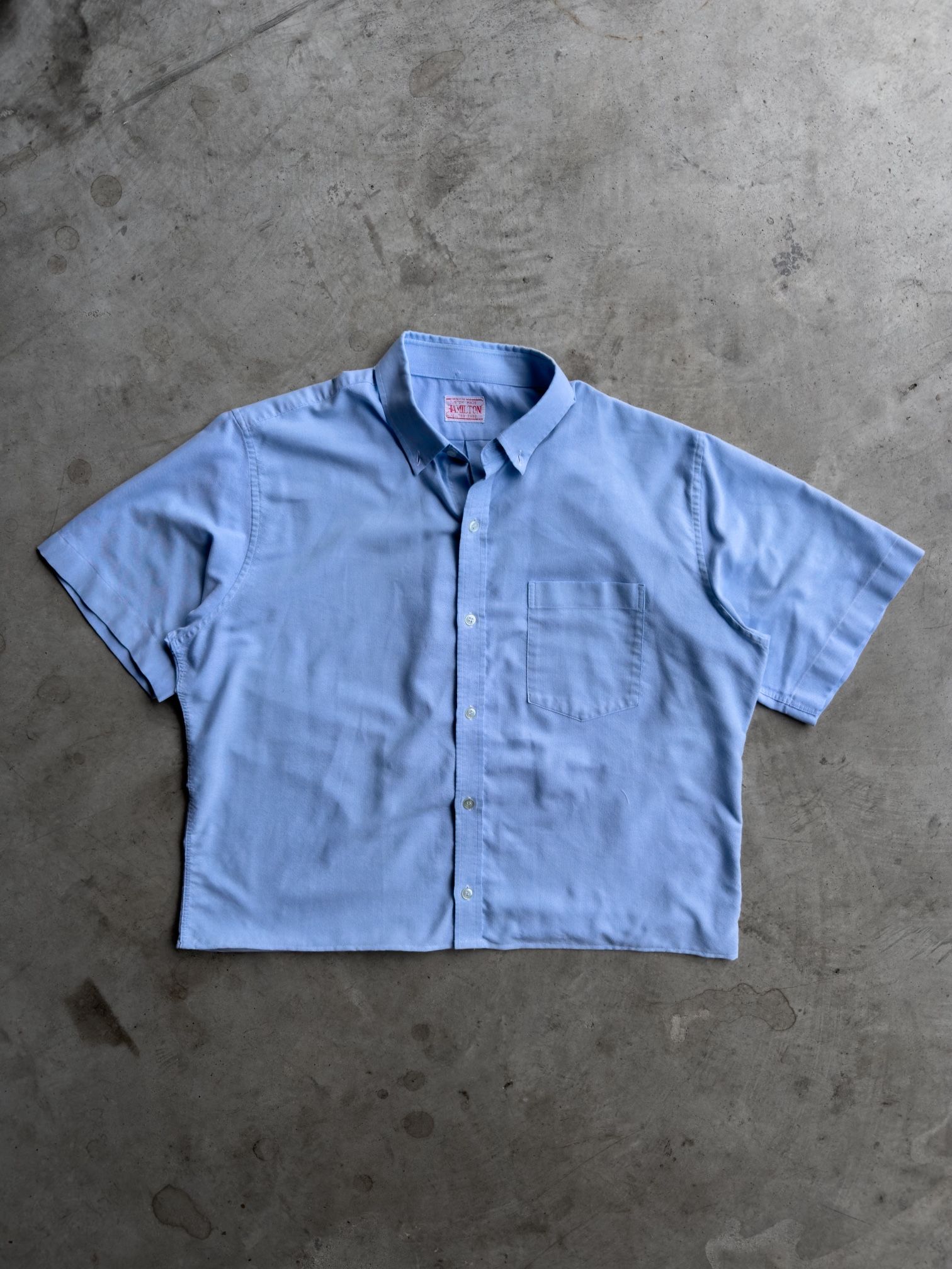 Vintage Cropped Blue Button Down Shirt - S
