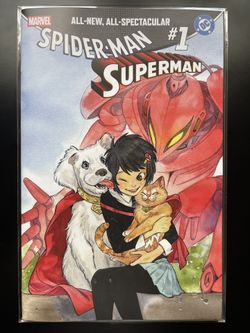 SPIDER-MAN SUPERMAN #1 PEACH MOMOKO TRINITY SDCC 2026 EXCLUSIVE TRADE DRESS NM+