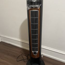 Lasko 42" Wind Curve Tower Fan with remote, Nighttime Setting, Timer, Gray/Brown