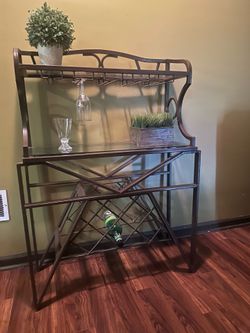 brown wine/glass bar