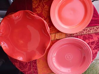 Orange Holiday Thanksgiving/ Halloween Fall Ceramic  Large Plates /Pick Up