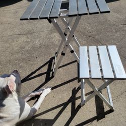 2 Foldable Lightweight Stool and Table 
