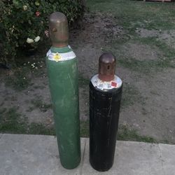  Oxygen and acetylene tanks 