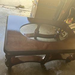 Coffee Table With Glass Not Shown In Picture