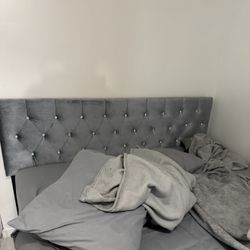 Gray King Velvet Headboard