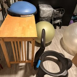 Exercise Ball Chair Wooden Desk And Balancing Platform