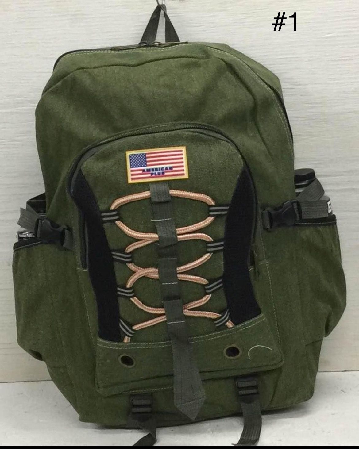 Each Large Hiking Backpack Cotton Canvas 21”/14”/7”