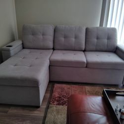 Grey Sectional/Bed, Lightly Use,
