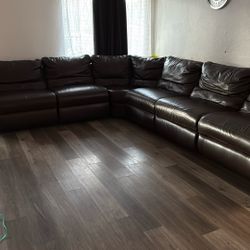Brown Leather Sectional