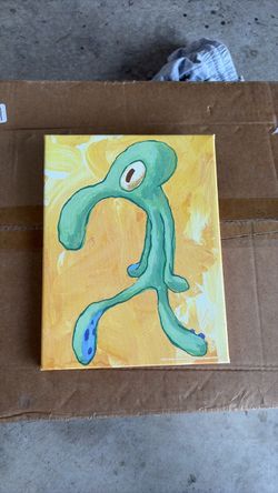 Bold and Brash Squidward Canvas Painting