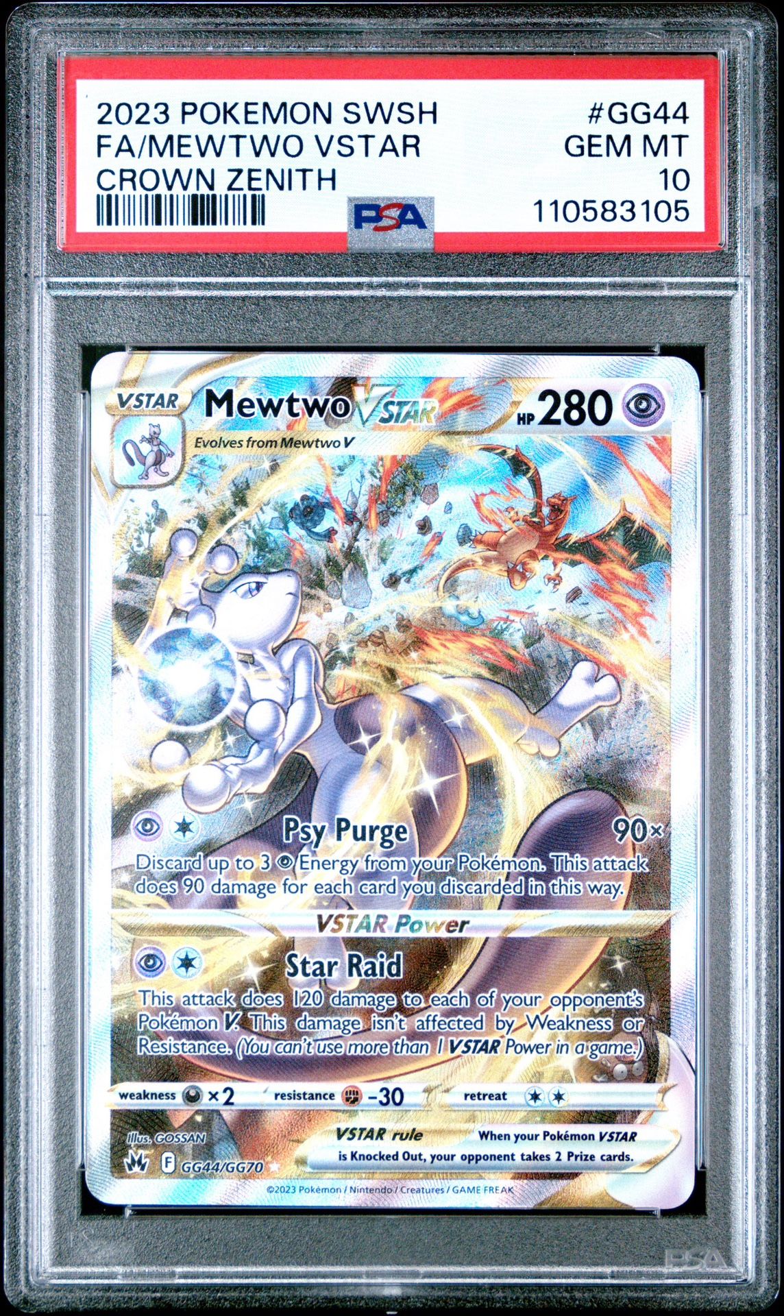Mewtwo Vstar #GG44 From Crown Zenith PSA 10 For Sale