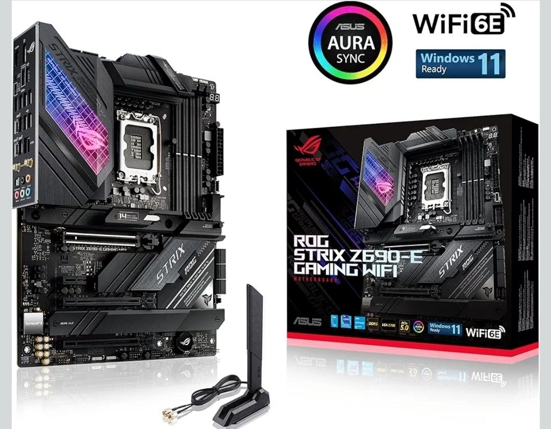 ASUS ROG Strix Z690-E Gaming WiFi Desktop Motherboard - Intel Z690 Chipset - Socket LGA-1700 - Intel Optane Memory Ready - ATX