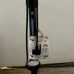 Brand new bike pump with pressure gauge with dual head( fits all kind of tires)