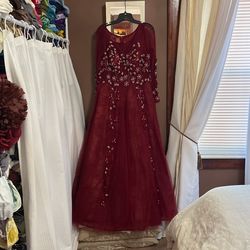 Long Sleeve Size 14 Evening Gown