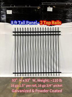8 ft Tall Panel - 2 Top Rails