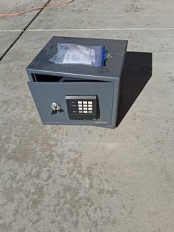 Sentry Metal Safe With Key And Pad Code Gray In Color 15"  Wide x 12" x  12" Inches Tal 