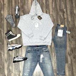 Lanvins With Bape Hoodie And Purple Label Jeans Brand New With Box