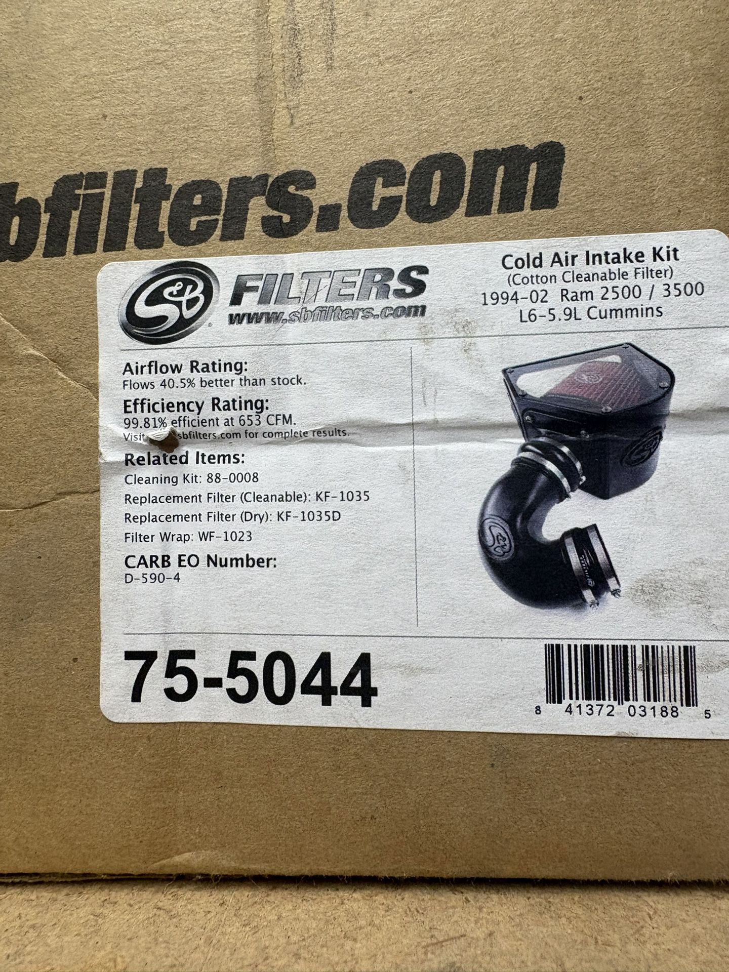 Cold Air Intake Kit For A Ram 2500/3500 L6 5.9L Cummins