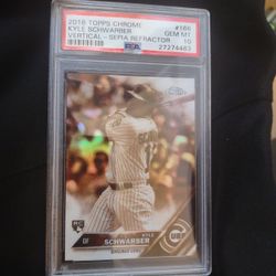 2016 Topps Chrome Kyle Schwarber RC Sepia Refractor PSA 10