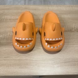 Orange Shark Slip-On Loafers