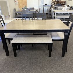 Dining Set With 4 Chairs And Bench 