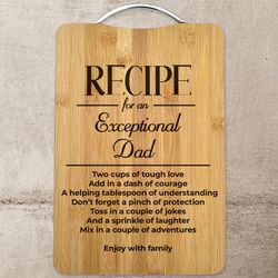 Recipe for Dad Laser Engraved Cutting Board
