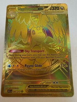 Mega Dragonite Ex 295/217 GOLD HYPER RARE POKEMON ASCENDED HEROES