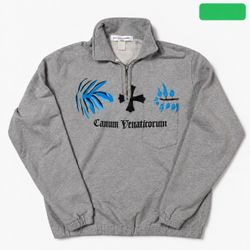 Luxury Y2K Comme des Garçons SHIRT Gray Graphic Zip Hoodie