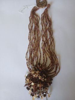 Vintage Tiger Eye Stone Beaded Necklace 