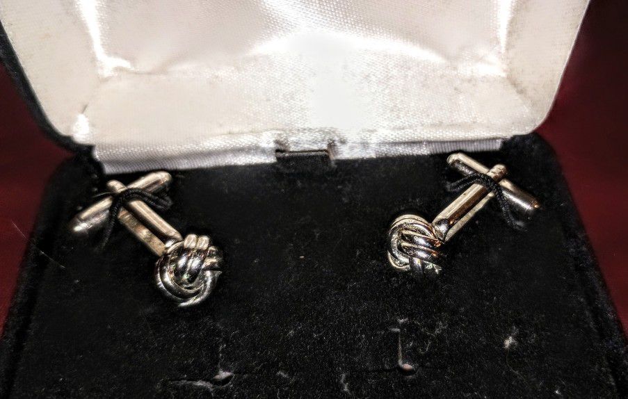 STERLING  Silver Knot Cufflinks (Last One) with Swivel back