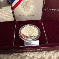 Thomas Jefferson 250th Anniversary Silver Dollar
