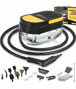 Steam Cleaner, 3 Level Adjustable Handle, 15s Heat Up, 1.69 Quarts Tank, Portable Steamer for Cleaning with 15 pcs Accessories, Steam Cleaner for Home
