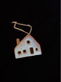 Ceramic House Christmas Ornament – Rustic Farmhouse Decor