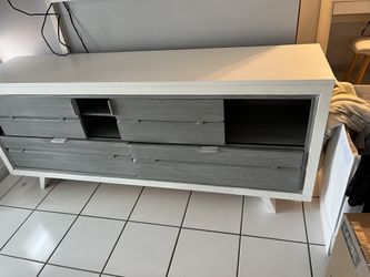 RTG Grey And White Night Stand, Chest And Tv Stand