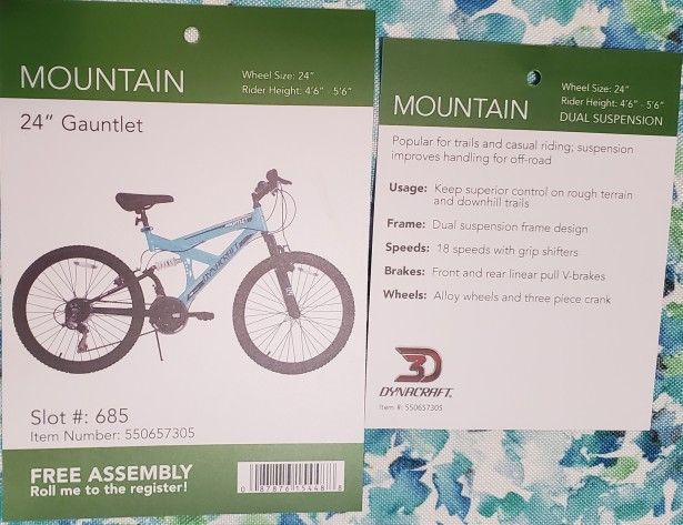 GAUNTLET Dynacraft 24 Inch Mountain 18 Speed Bike for Sale in