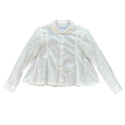 Comme Des Garçons White Blouse Long Sleeve Shirt Size Small Made In Japan