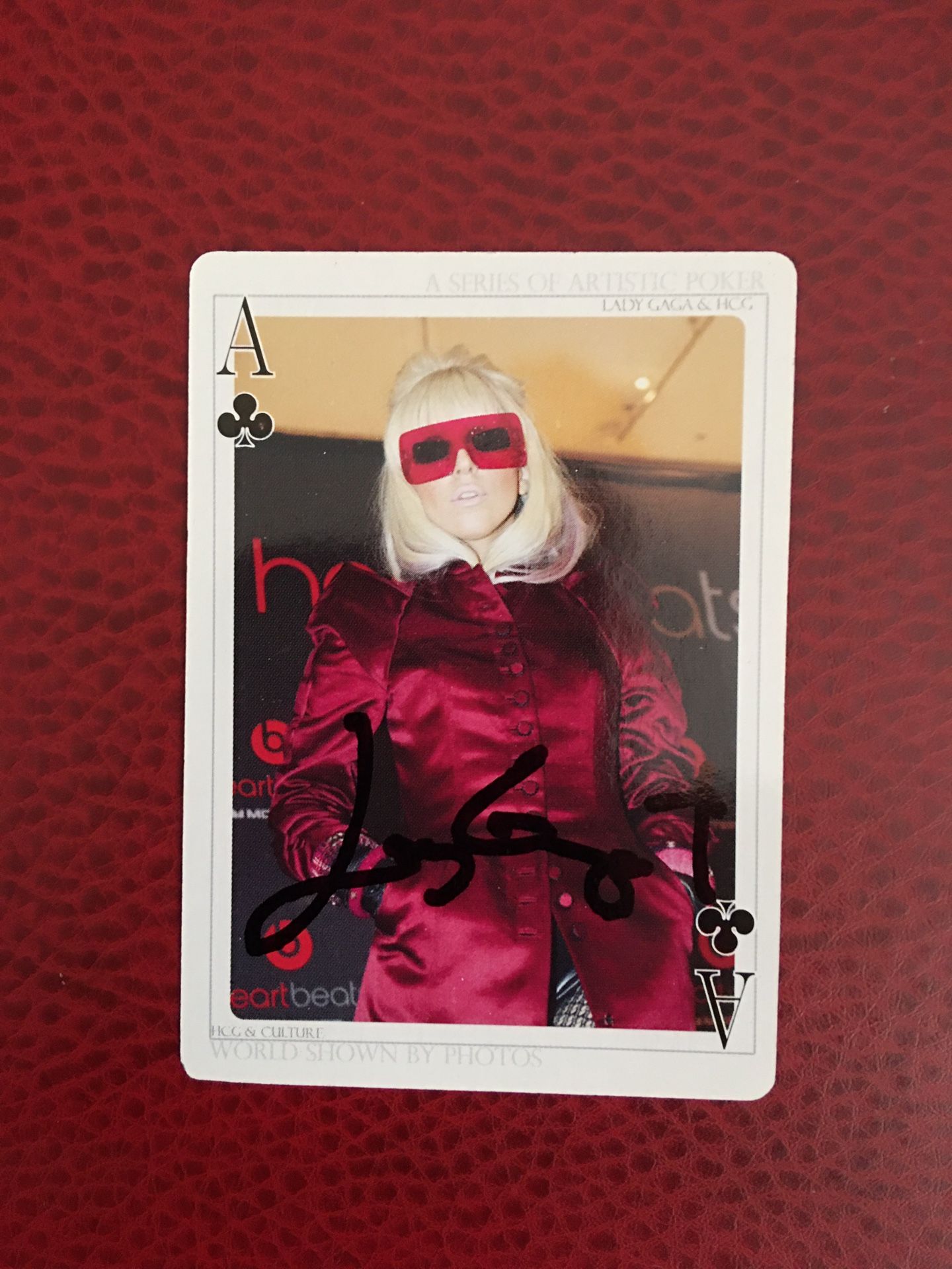 Autograph Card Signed By Lady Gaga.