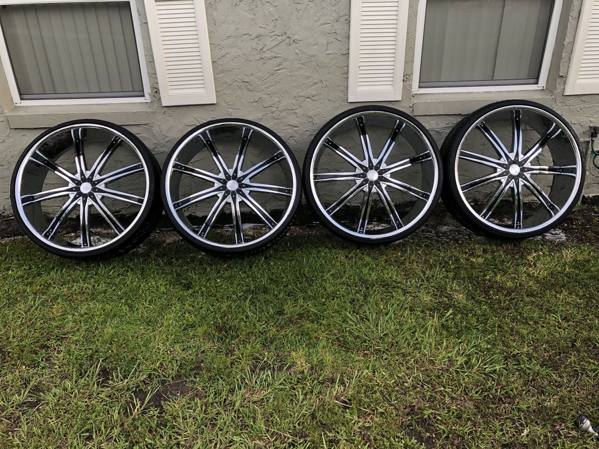 30 inch rims and tires Text me your highest offer