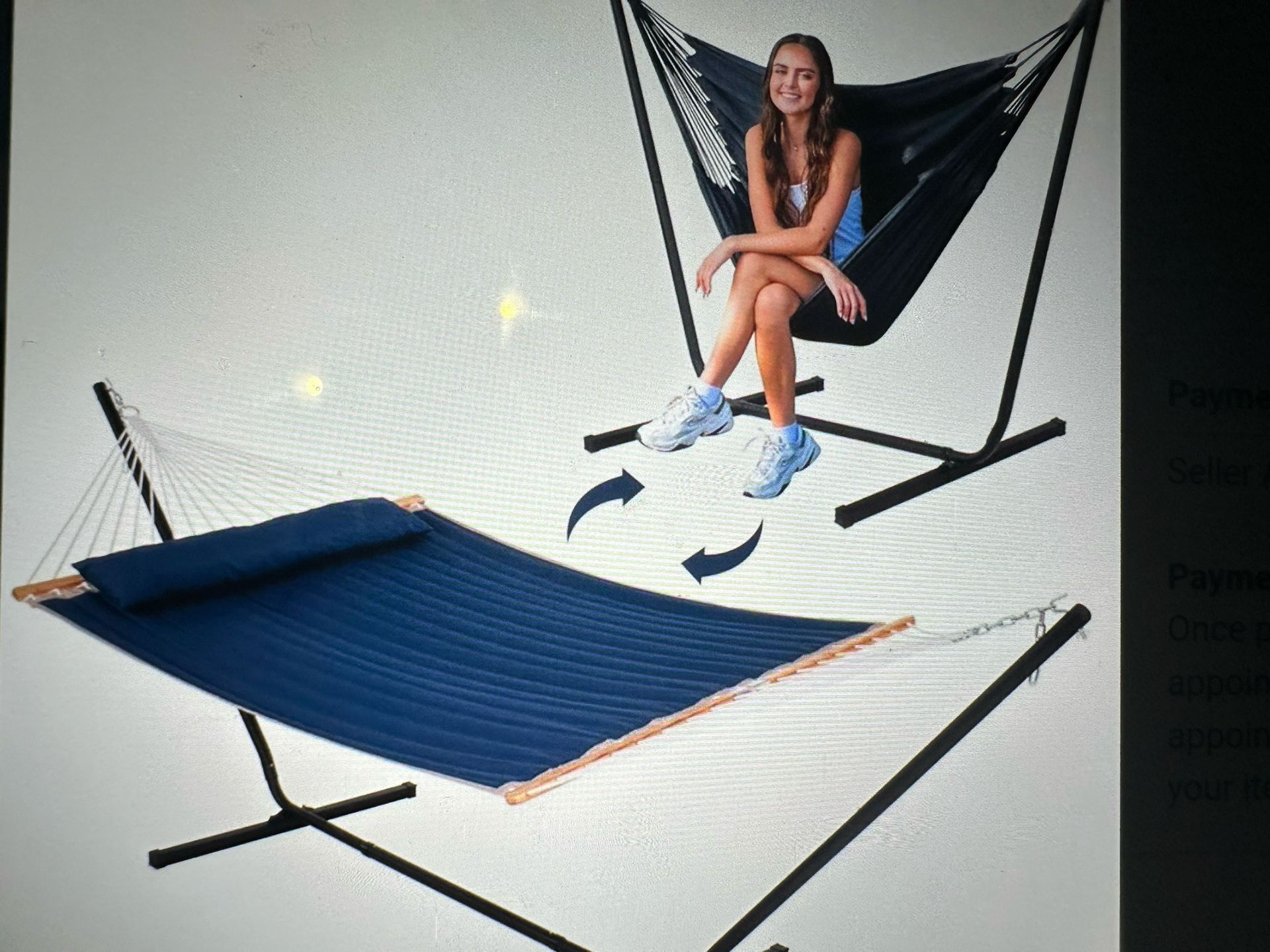 2 HAMMOCKS NOT INCLUDING THE STAND