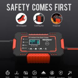 Car Battery Charger, Smart Battery Trickle Charger 12V 6A Automotive Battery Maintainer Desulfator with Temp Compensation for Car Truck Motorcycle Law