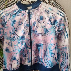 Adidas original girls marble cropped superstar track jacket