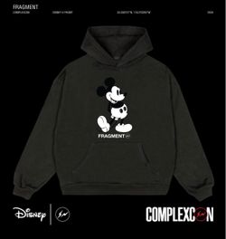 Disney x Fragment Mickey Mouse ComplexCon Hoodie 2XL