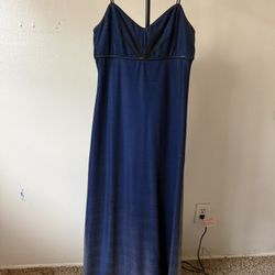 Y2K de-laru dark blue holographic maxi dress 