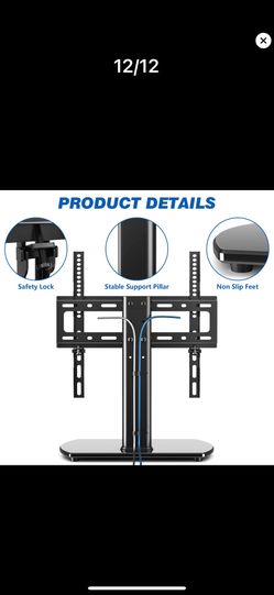 Universal Swivel TV Stand Base Table Top TV Stand Replacement for 27 32 37 39 40 43 49 50 55 60 Inch LCD LED Flat Screens up to 88 lbs, Height Adjusta