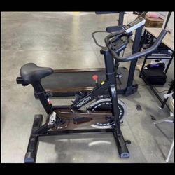 AOCKOS Indoor Cycling Bike, Stationary Exercise Bike with Magnetic Resistance, LCD Monitor＆Comfortab