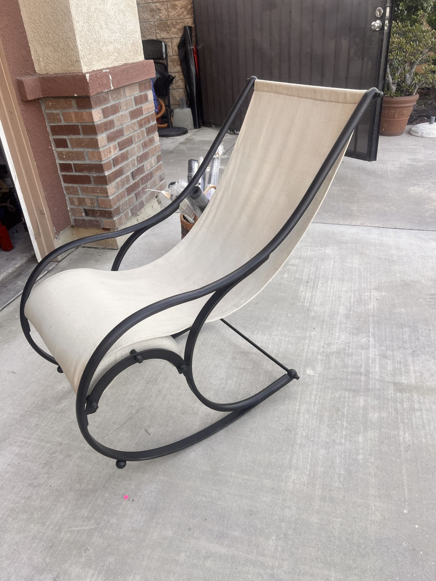 Restoration Hardware 1940's Forged Iron Sling Rocker/ Rocking Chair Est. 