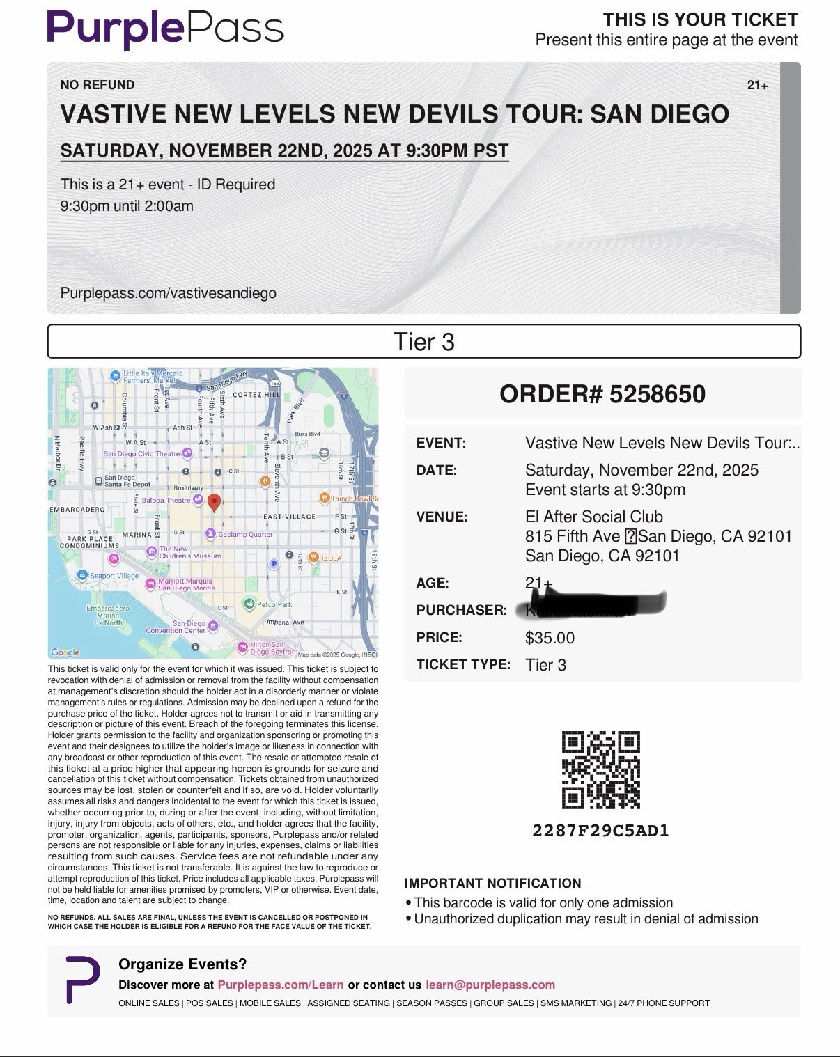 VASTIVE NEW LEVELS NEW DEVILS TOUR: SAN DIEGO SATURDAY, NOVEMBER 22ND, 2025 AT 9:30PM PST