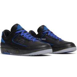 Brand New Nike Air Jordan 2 Retro Low x Off-White Black Varsity Royal Size 10 Men’s 