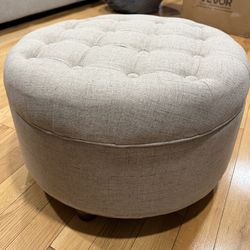 Homepop home Decor Round storage ottoman large